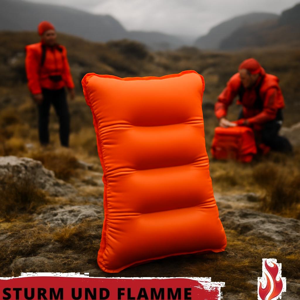 ALT-Text: Aufblasbares Kissen als praktische Notfallausrüstung für unterwegs