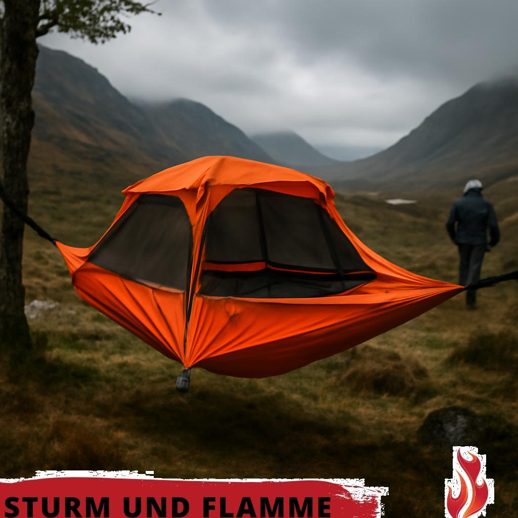 ALT-Text: Hängematten-Zelt als vielseitige Notfallausrüstung für Schutz und Schlaf im Outdoor-Bereich