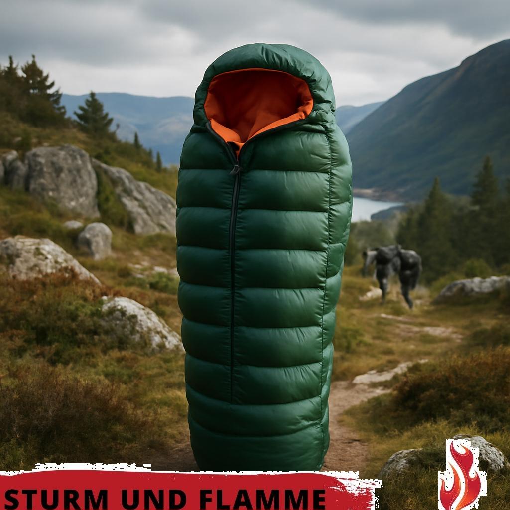 ALT Text: Hochwertiger Vierjahreszeiten-Schlafsack als wichtige Notfallausrüstung für alle Wetterbedingungen.